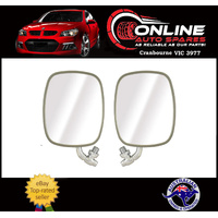 Stainless Steel VW Kombi Door Mirrors PAIR - Bay Window 1968-1979 rear view