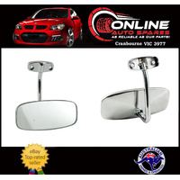 UNIVERSAL Chrome Rectangular Interior Rear View Mirror vision