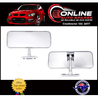UNIVERSAL Cobra Style Dashboard Mount 6 Inch Rear View Mirror Stainless Steel