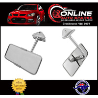 Stainless Steel Head Chrome Arm Interior Mirror - Suits Mini rear view