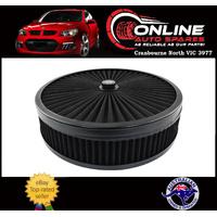 Extreme Flow Air Cleaner 14" x 3"  BLACK 5-1/8 Neck fit Ford Holden V8 filter