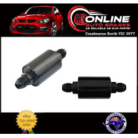 Black Billet Aluminium 8AN Inline Fuel Filter 40 Micron Uleaded & E85