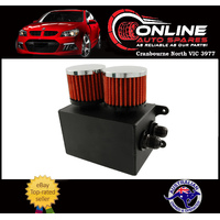 Universal Black Aluminium Oil Catch Can Tank 1.1Litre Twin Breather 10AN Fitting