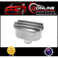 Polished Finned Aluminium Push-In Valve Cover Breather 1.5” Oval Shape Nostalgic