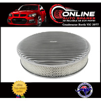 Finned Air Cleaner 14" x 3" Polished 5-1/8 Neck fit Ford Holden V8 filter