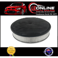 Finned Air Cleaner 14" x 3"  BLACK 5-1/8 Neck fit Ford Holden V8 filter
