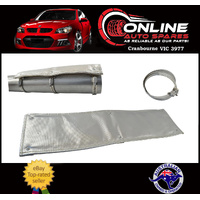Exhaust Heat Shield Kit W/Clamps 15cm x 90cm Aluminium Fits 78mm to 101mm Pipe