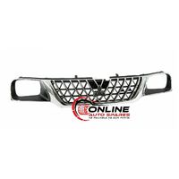 Front Grille fit Mitsubishi Triton MK 6/01-9/04 Chrome / Black Dip Down plastic