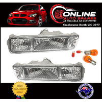 Front Bar Indicator Lights CLEAR fit Mitsubishi Triton MK Pair 1996-2006 Altezza