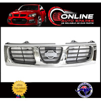Front Chrome Grille Suit Nissan Navara D22 5/00-10/01 2WD 4WD plastic grill