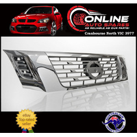 Front Chrome / Grey Grille Suit Nissan Navara D23 NP300 03/15- 17 plastic grill