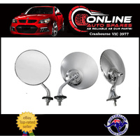 UNIVERSAL Stainless Steel Lucas Style Wing Mirror LEFT retro british hot rod