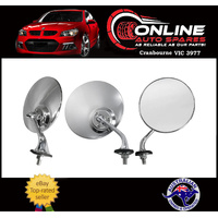 UNIVERSAL Stainless Steel Lucas Style Wing Mirror RIGHT retro british hot rod