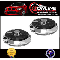 Strut Top Covers Chrome / Carbon Top Alloy Billet Kit Ford Mustang 2015-18 S550