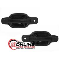 FRONT Door Handle PAIR Smooth BLACK Holden Rodeo 03-07 Colorado 08-10 Isuzu Dmax