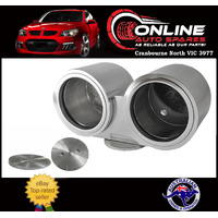 BILLET Dash Twin Gauge Pod fit 52mm or 60mm Gauges Silver Alloy - Swivel Base