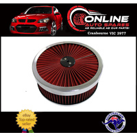 High Flow Air Cleaner Assembly 9" RED Filter suit Ford Holden V8 intake carby