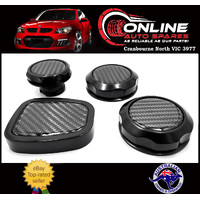 Black / Carbon Alloy Billet Engine Cap Kit fit Holden VF V8 6.0 6.2 L77 LS3