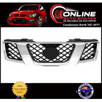 Grille Chrome / Black Suit Nissan Navara D40 08-15 Dual + King Cab THAI Built