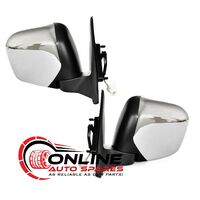 Electric Door Mirror PAIR Chrome fit Mitsubishi Triton ML MN 7/06-3/15 NEW side