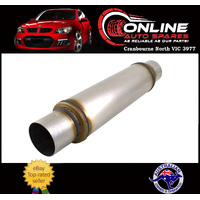 Outlaw Stainless Steel Round Muffler 3" In/Out 4" Body 20" Overall hot dog