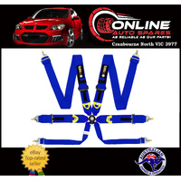 FIA Approved 6-POINT Racing Harness QUICK RELEASE Blue race seat belt