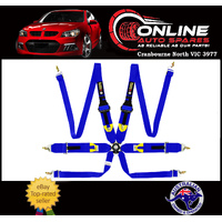 FIA Approved (HANS) 6-POINT Racing Harness QUICK RELEASE Blue race seat belt