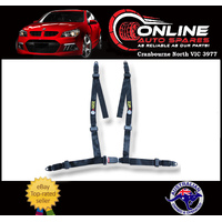 ECE Approved 4-POINT Racing Harness Black race seat belt