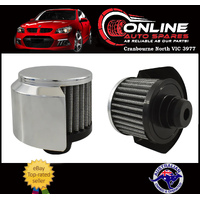 Chrome Push Type Rocker Cover Breather Filter With Shield Holden V8 253 308 