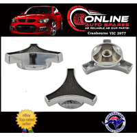 Large Tri-Star Air Cleaner Wing Nut x1 Chrome with Black Wrinkle Top 55mm O.D