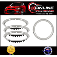 14" Universal Stainless Steel Wheel Trim Ring Set of x4 hub caps discs hot rod