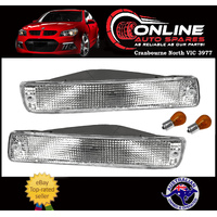 Front Bar Indicators PAIR Suit Toyota Landcruiser 80 Series CLEAR flasher lights