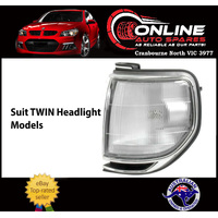 Front Corner Park Light LEFT Suit Toyota Landcruiser 80 Series TWIN Light CHROME