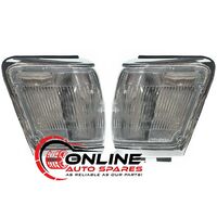 Front Corner Light Indicators CHROME Trim FLAT Lens fit Toyota 4 Runner 89~91