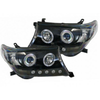 LED DRL & CCFL Angel Eyes Projector Head Lights fit Toyota LANDCRUISER 200 07-15