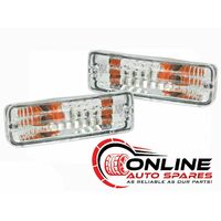 Clear Front Bar Indicator Lights fit Toyota Hilux 88-97 Surf /4 Runner lamp turn