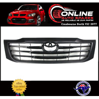 Front Grille BLACK fit Toyota Hilux 7/11-4/15 2WD/4WD plastic grill trim