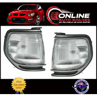 Front Corner Park Light PAIR fit Toyota Landcruiser 80 Series Sahara SILVER 90-98