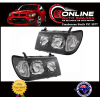 BLACK headlight PAIR fit Toyota Landcruiser 100/105 Series FZJ HZJ HDJ UZJ