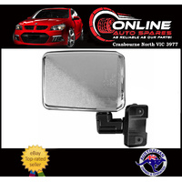 CHROME Door Mirror LEFT fit Toyota Landcruiser 70 75 76 78 79 VERTICAL mount