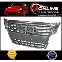 Grille fit Audi A4 B8 4/08 - 5/12 Grey With Chrome Surround NEW!! Sedan Wagon