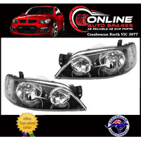 Headlight PAIR Black fit Ford Falcon BA BF XT S1 2002-06 rh lh head light lamp