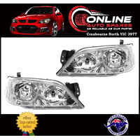 Headlight PAIR Chrome fit Ford Falcon Fairlane Fairmont BA BF 02-06 head light  lamp