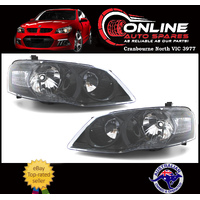 Headlight PAIR Black fit Ford Falcon BF S2 10/06-4/2008 lh rh head light lamp