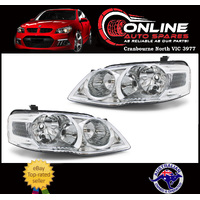 Headlight PAIR Chrome fit Ford BF S2 10/06-4/2008 lh rh head light lamp