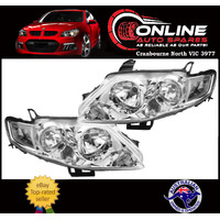 Headlight PAIR CHROME fit Ford FG S1 G6 G6E Falcon XT MK F6 08-14 head light    turbo