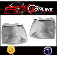 Front  CLEAR Indicator PAIR fit Ford EA EB ED Left + Right turn signal assembly