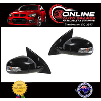 Door Mirror PAIR Black ELECTRIC WITH Indicator fit Ford FG FG2 FGX 08-16 rear   view