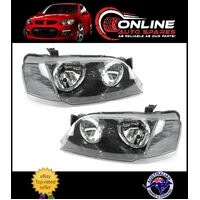 Headlight PAIR BLACK fit Ford Territory SX SY 6/04-4/09 lh rh head light lamp