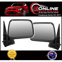 Door Mirror PAIR Manual Sail Mount fit Holden Rodeo RA NEW 7/88-2/03 Black rh lh